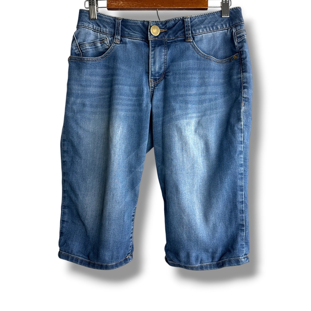 Wit & Wisdom Bermuda Shorts Womens 4 Blue Ab-solution Stretch Denim Knee Length
